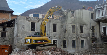 Vue d'un chantier de déconstruction